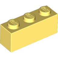 Lego kostka (kostička) 1x3, světle žlutá jasná (6201646)